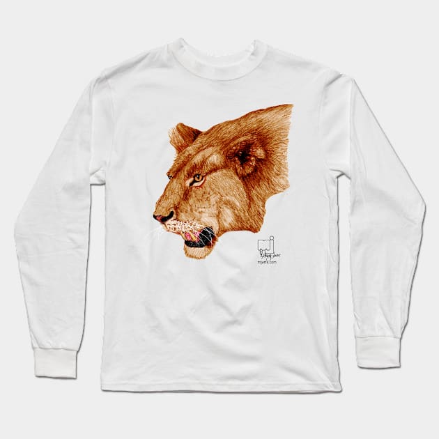 lion 1 Long Sleeve T-Shirt by mjartscom